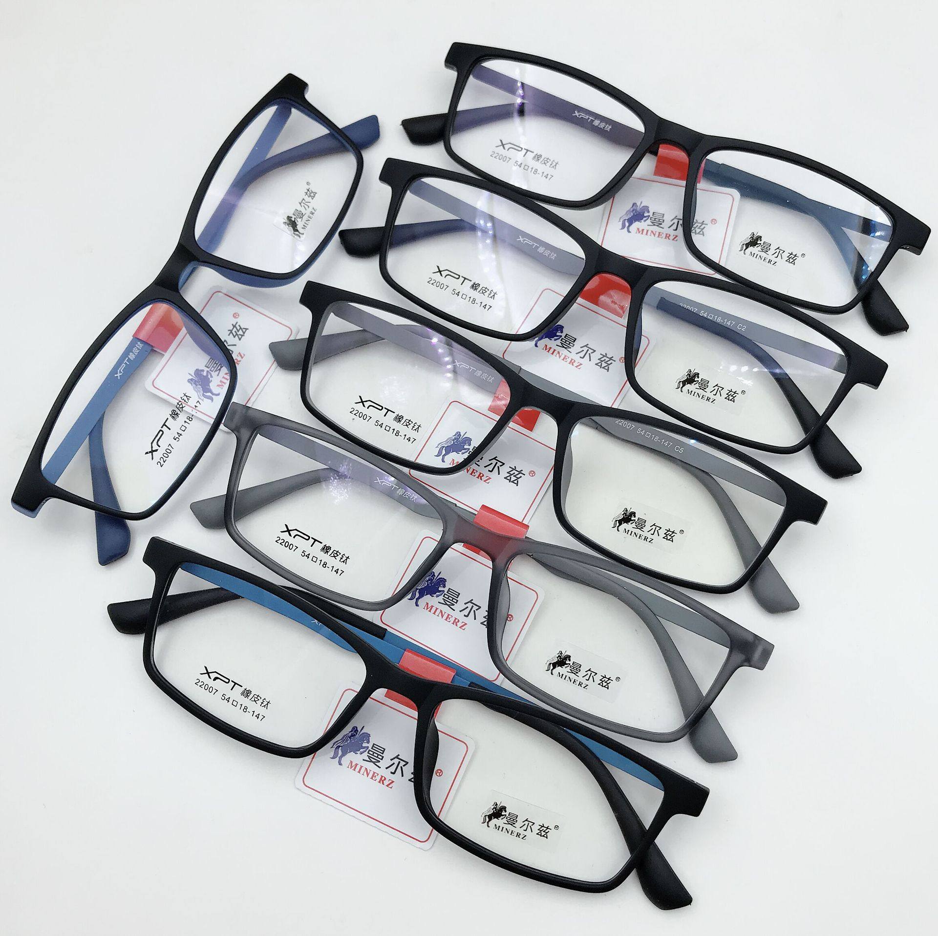 Shenzhen Ultra-Light Pure Titanium Rubber Titanium Glasses Frame Soft and Comfortable Memory Titanium Leg Elastic Paint Rubber Frame Myopia Glasses