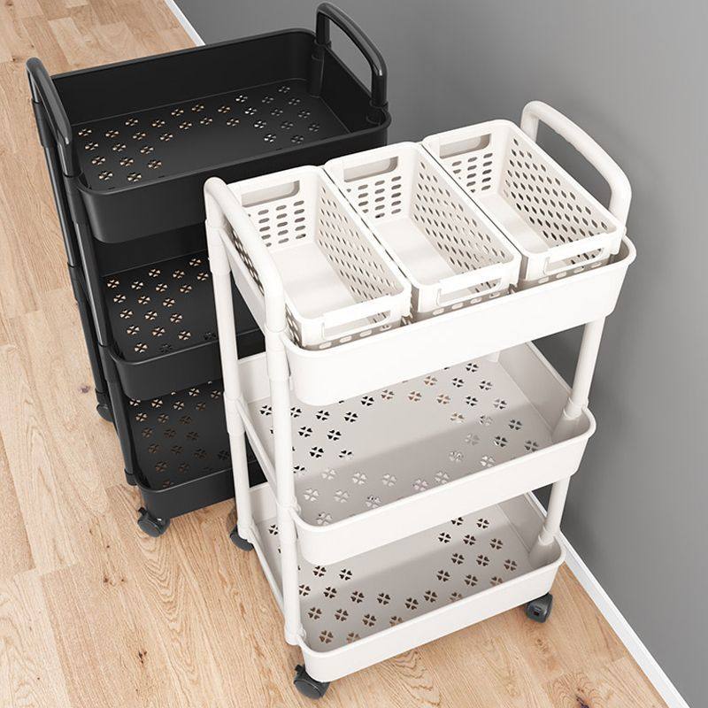 Trolley Storage Rack Floor Multi-layer Mobile Kitchen Vegetable Basket Bathroom Toilet Snack Storage Box Bookshelf Cabinet