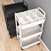 Trolley Storage Rack Floor Multi-layer Mobile Kitchen Vegetable Basket Bathroom Toilet Snack Storage Box Bookshelf Cabinet