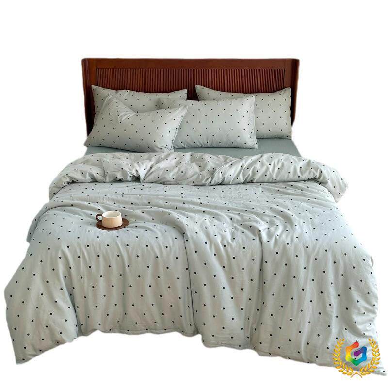 ✅ Class a Aerobic Double-Layer Gauze Four-Piece Set, Maternal and Infant Grade, Soft and Delicate, Fresh and Simple Printed Three-Piece Set