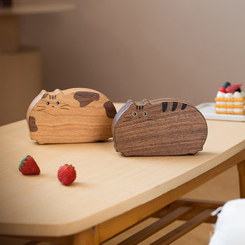 Black Walnut Jewelry Box Solid Wood Necklace Jewelry Storage Box Wooden Earrings Earrings Travel Portable Creative Storage