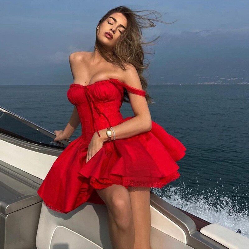 French Court Style Sexy Corset Tie Strap Dress Autumn Collection Elegant and Chic for Special Occasions Wholesale