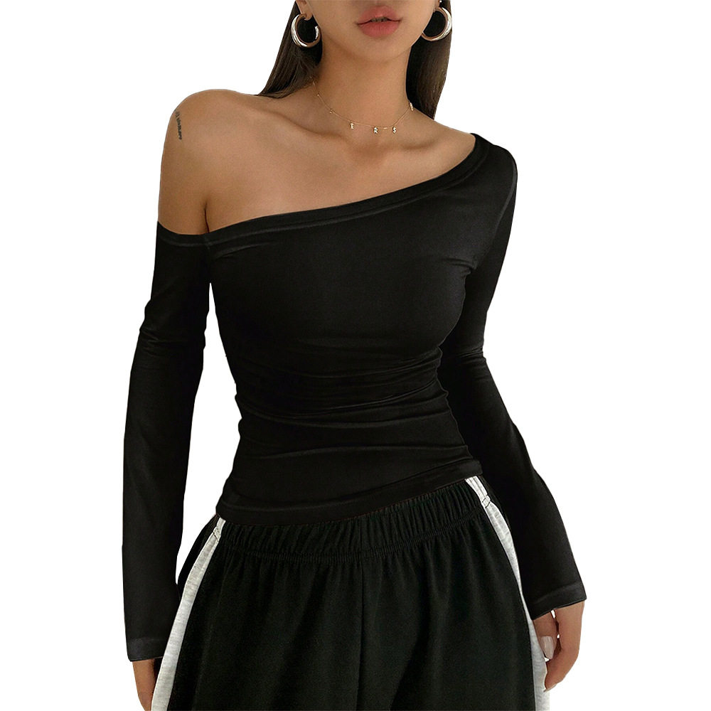 Off Shoulder T Shirt Trendy Design Long Sleeve Spring Summer Style Womens Fashion Top Wholesale Available