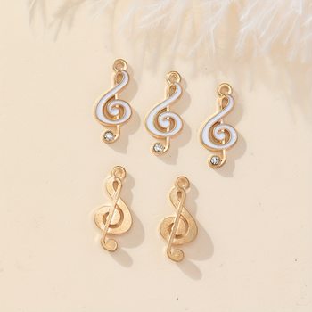 Design music notes diamond alloy pendant fashion personality trend fresh diy rhinestone jewelry accessories