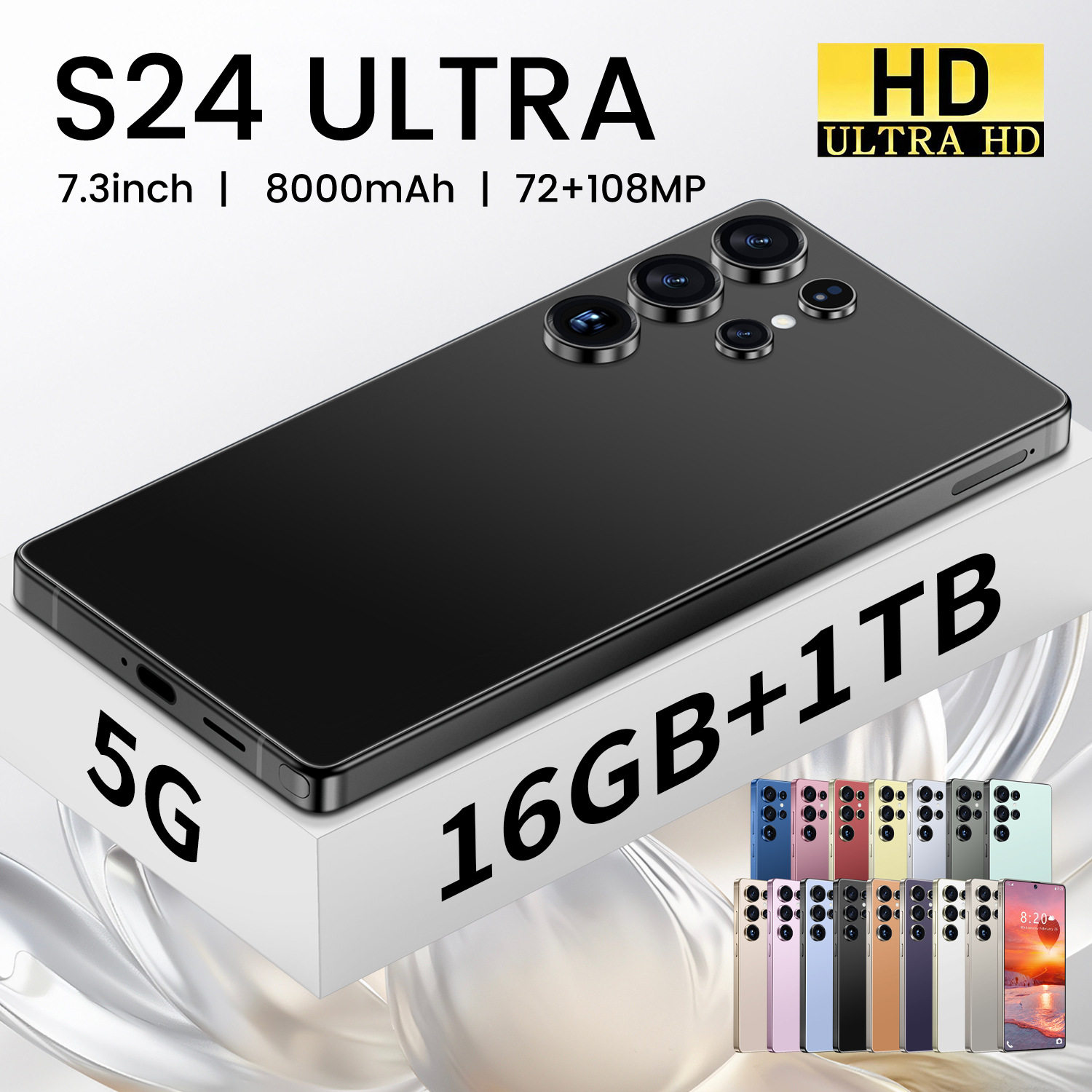 S24 Ultra跨境热销内置笔7.3寸大屏外贸现货代发热销安卓智能手机