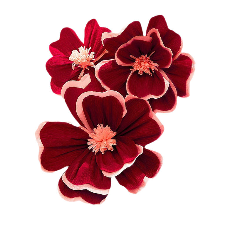 Wedding Room Fold Flower Crepe Paper Flower Decoration New House Bedside Bedside Bedroom Background Wall Arrangement Fake Flower Engagement Wedding Supplies