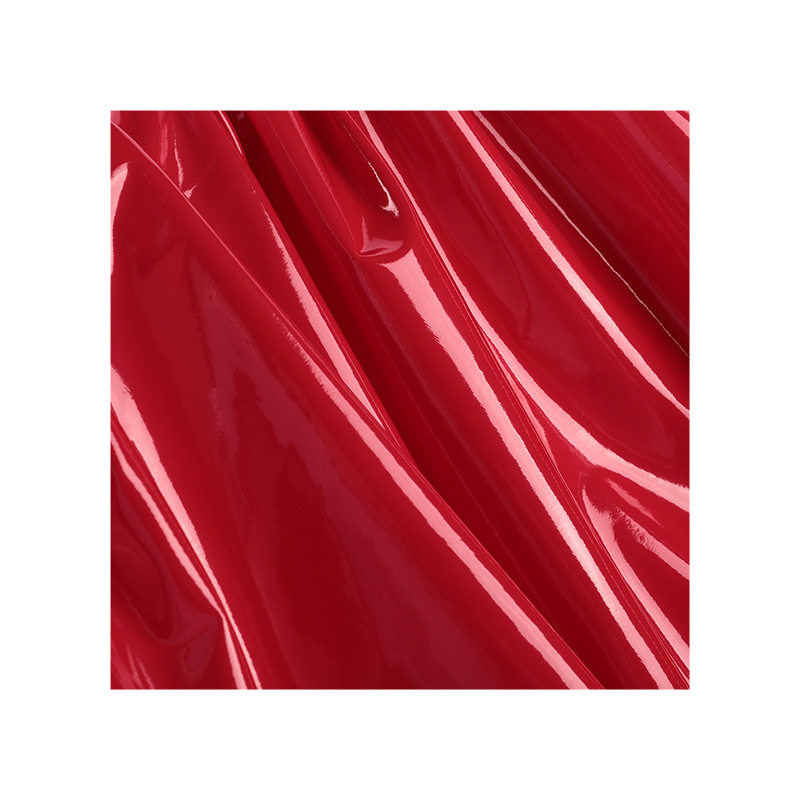 Spot Wholesale 0.6mm Four-Sided Elastic Mirror Pu Artificial Leather Elastic Bottom Glossy Colored Patent Leather Mirror Leather