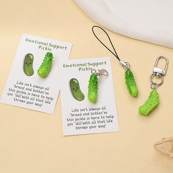Cross-Border New Hot-Selling Simulated Vegetable Cucumber Keychain Creative Cute Bag DIY Pendant Key Pendant