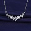 Smile Necklace Women's New Shiny Imitation Moissanite Zircon Pendant Necklace Fashion Light Luxury High-end Elegant Jewelry