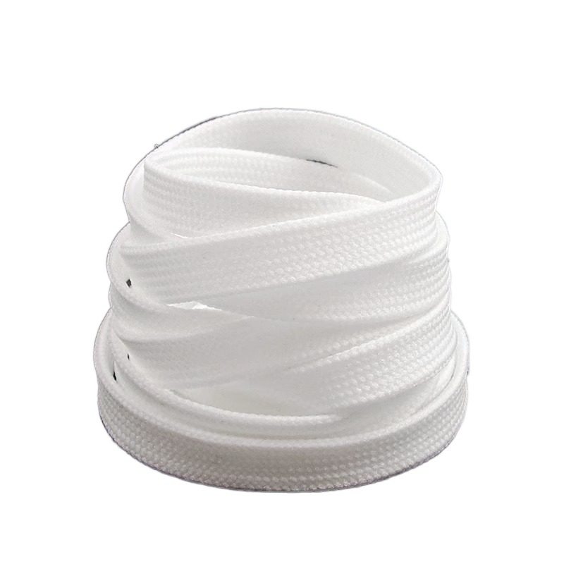 Shoelace polyester flat black white flat shoelace spot wholesale 1cm wide color shoelace rope round shoelace