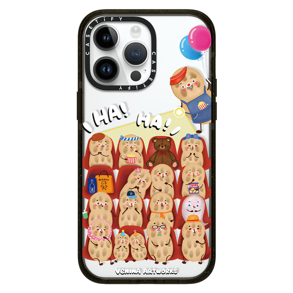 CASETi Transparent Illustrator Co-branded CENINA Candy Bear and Peanut Ice-eating Suitable for iPhone15Prom