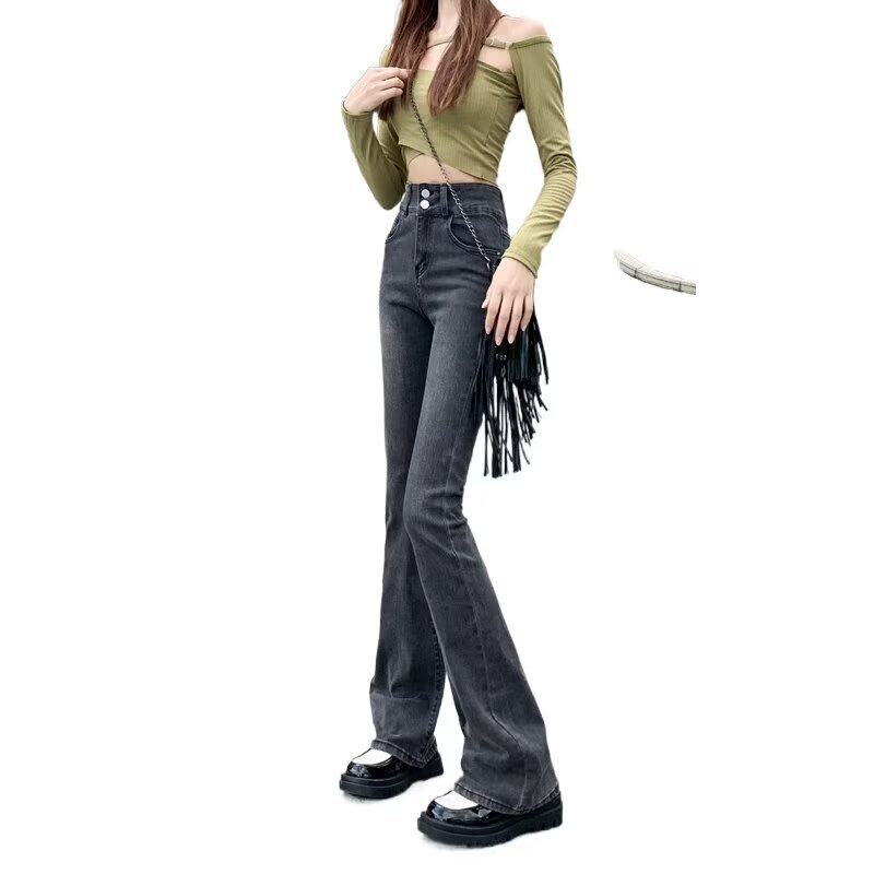 Womens Flared Denim Jeans Stylish Slim Fit Casual Versatile Spring Fall Fashion for Students Wholesale Available