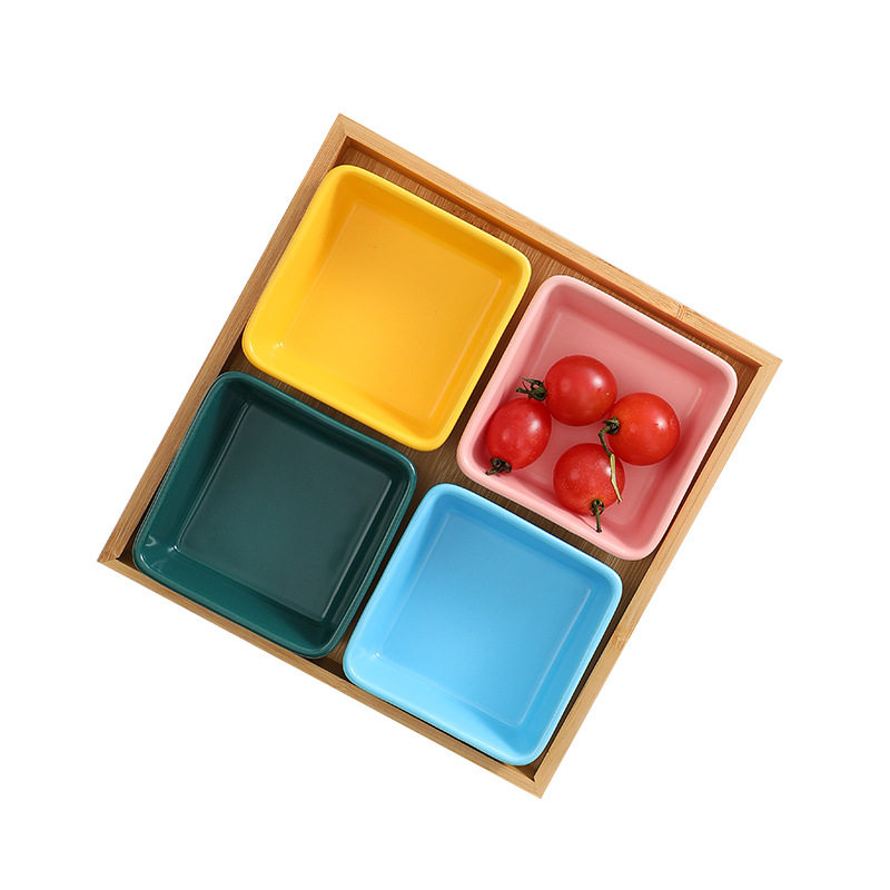 Creative Ceramic Snack Dish Restaurant ktv Dried Fruit Snack Dish Dish Household Seasoning Dish Hot Pot Seasoning Dish