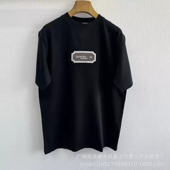 Cross border high-quality new color 25ss silver embroidered round neck short sleeved loose fit unisex T-shirt