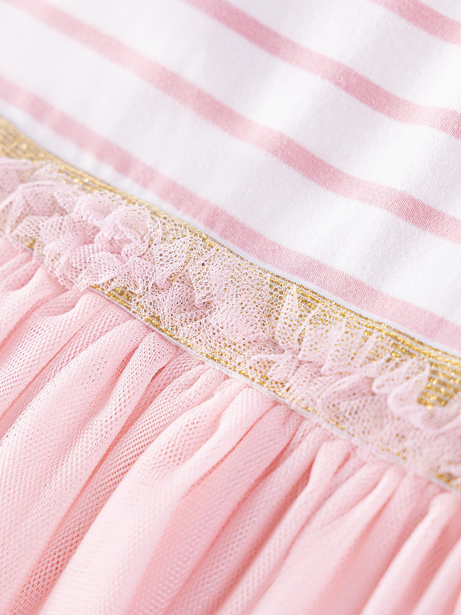 New Girls' Tulle Princess Dress, Kids' Skirt, Summer Short-sleeve Kids' Dress