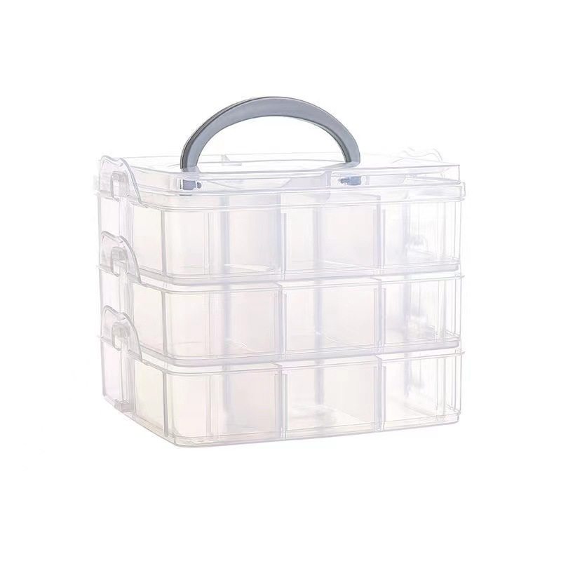 Jewelry storage box earrings earrings storage box multi-layer transparent compartment portable multifunctional jewelry storage box