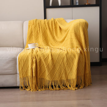 Cross-border Knitted Blanket Office Nap Blanket Leisure Sofa Cover Blanket Hotel Homestay Decorative Bed Tail Towel