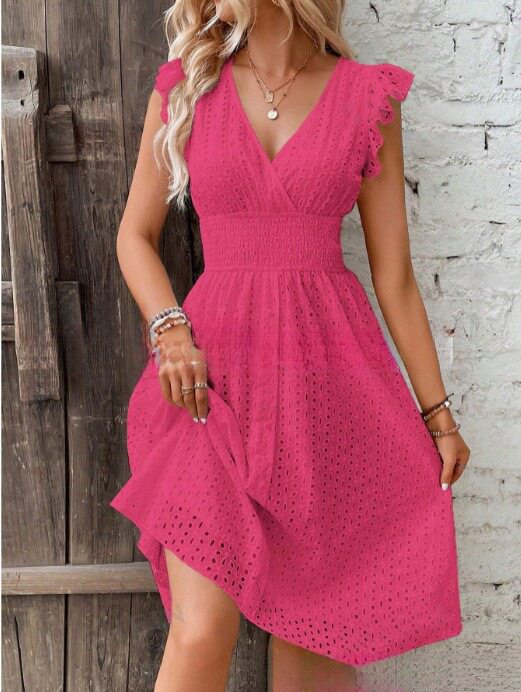 Elegant Ruffle Sleeve Dress Multi Color Summer Style Perfect for Parties Ready to Ship Low MOQ