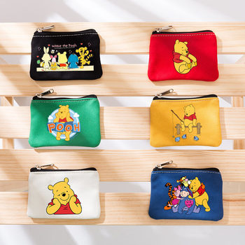 Cartoon Winnie the Pooh coin purse canvas bag card holder simple fabric coin small bag cartoon cotton storage