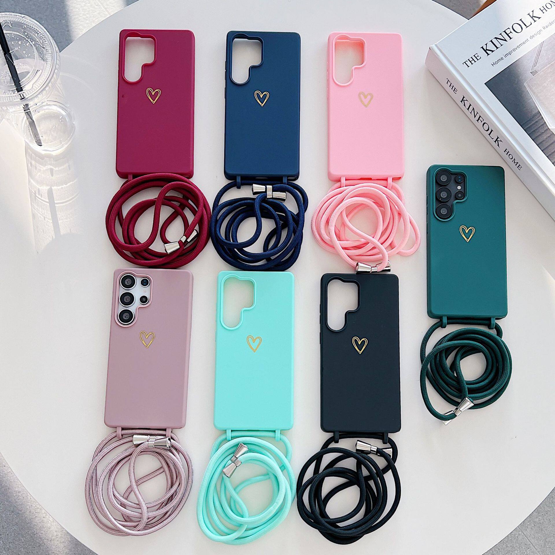 Integrated Lanyard Case for Samsung S25U Phone Case A56 Small Love Thickened Crossbody Drop-resistant S24 Phone Case