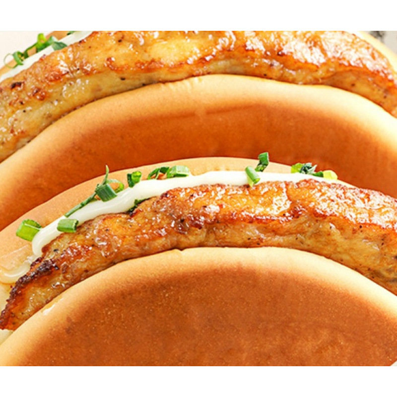 Pork Chop Bun Semi-Finished Product for Children's Breakfast, Microwaveable, Ready-To-Eat, Commercial Fresh Frozen Instant Baking Ingredient