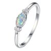Jiuqin Jewelry Cross-border E-commerce Hot Selling Explosions silver Opal Ring Ring Fashion Trend Women's Tail Ring Ring