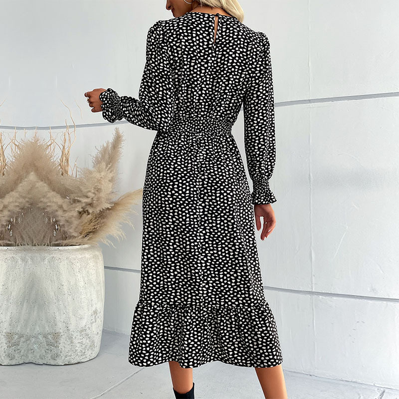 Long Sleeve Floral Dress Womens Fashion Autumn Style Elegant Design Wholesale Available custom packaging