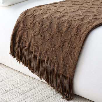 Nordic Style Knitted Bed Tilt Blanket Soft Fabric Bed Flag Bed Tilt Sofa Decorative Cover Blanket Factory in stock Cross Border