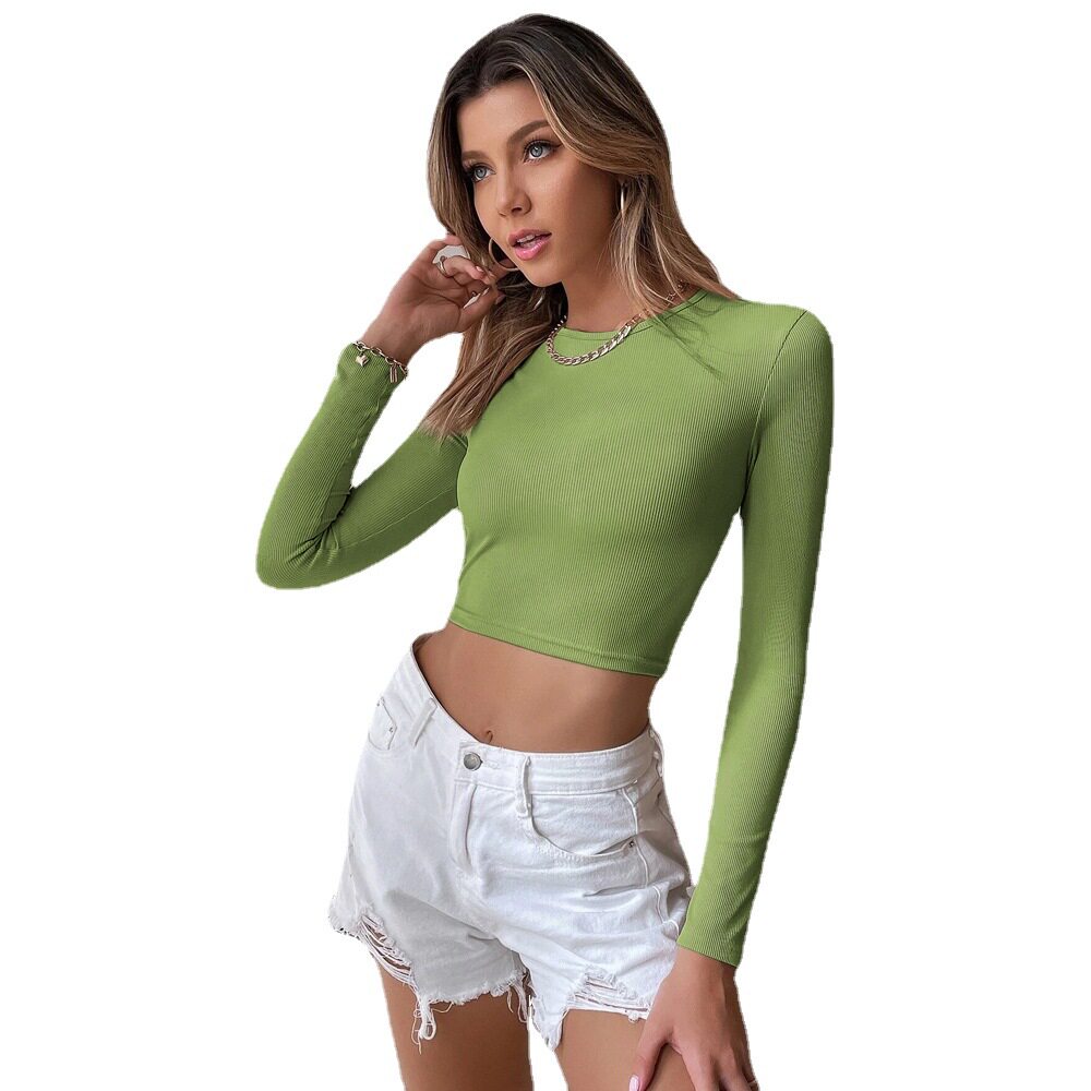 Womens Casual Knit Long Sleeve T Shirt Slim Fit Sexy Backless Design Comfortable Fabric Perfect for Everyday Wear