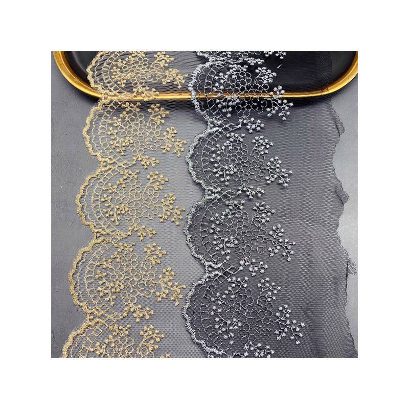 Gold lace home soft decoration wedding accessories Wave mesh embroidery lace clothing accessories gold lace lace