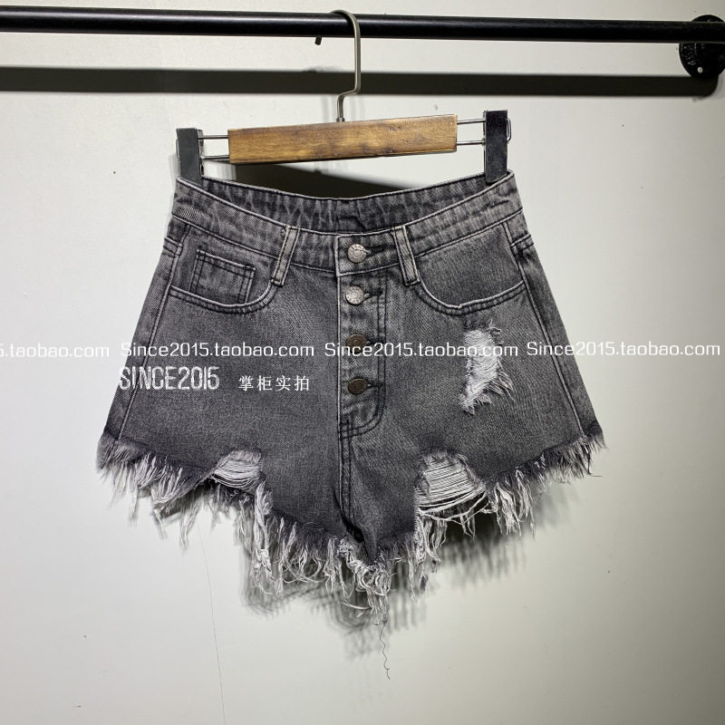 High Waisted Ripped Denim Shorts for Women Loose Fit A Line Frayed Hem Summer Style Wholesale Available