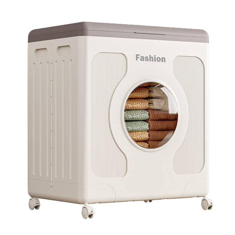 Clothes Storage Box Household Flip-Top Large-Capacity Clothing Storage Box with Pulleys Sundry Toys Quilt Storage Box