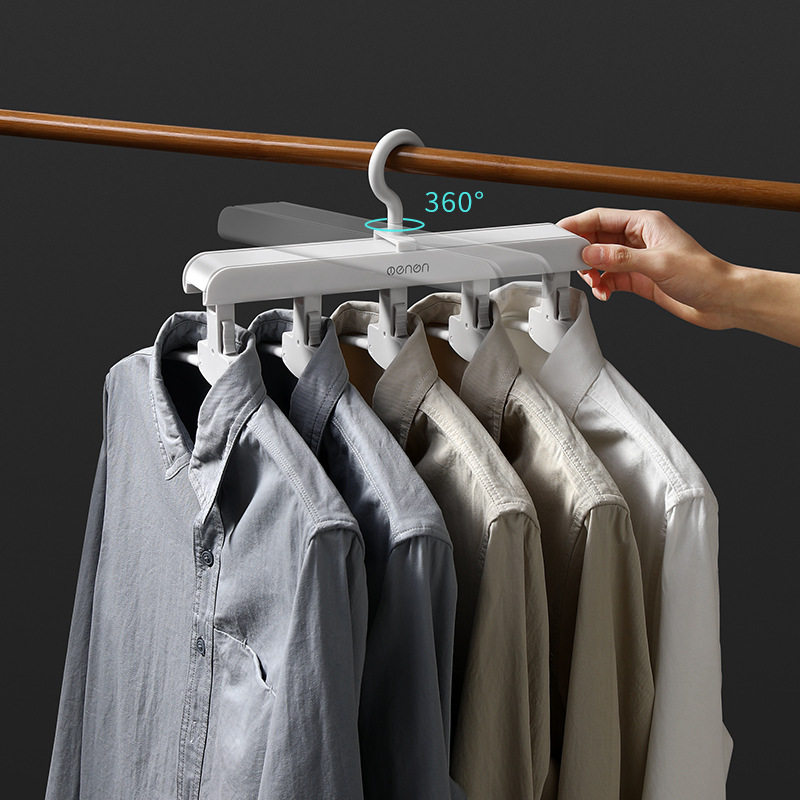 Multi-functional Clothes Hanger Household Wardrobe Storage Artifact Seamless Clothes Support Clothes Hook Dormitory Student Folding Clothes Rack