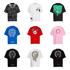 New Cross-Border Foreign Trade Style Croton Summer Short-Sleeve European and American Unisex T-Shirt with Printed Design, Fashionable and Loose-Fitting