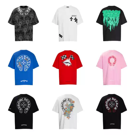 New Cross-Border Foreign Trade Style Croton Summer Short-Sleeve European and American Unisex T-Shirt with Printed Design, Fashionable and Loose-Fitting