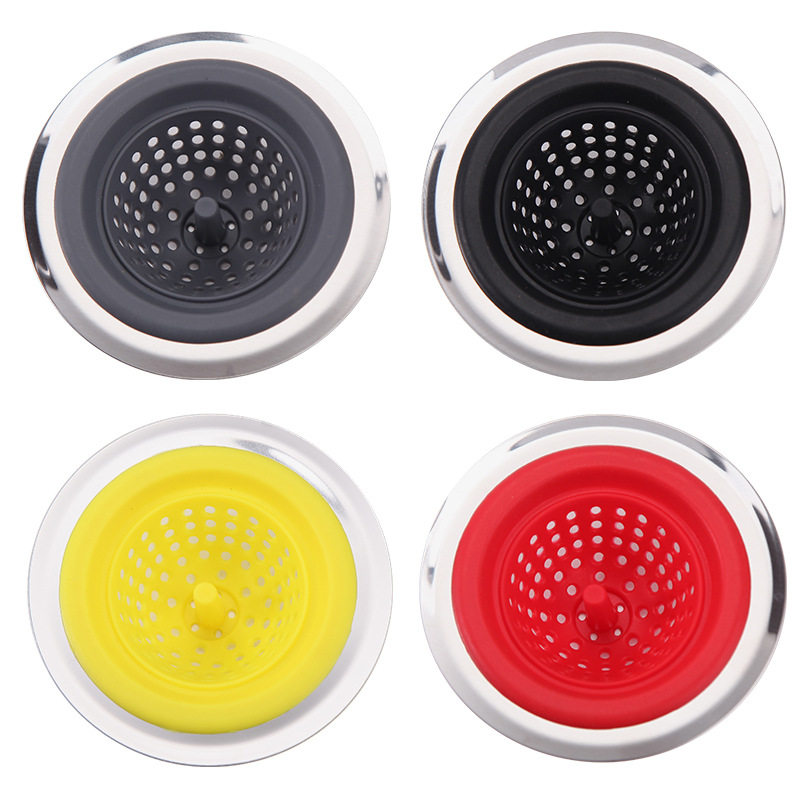 Silicone Kitchen Sink Sink Filter Mesh Bag Anti-clogging Bathroom Wash Basin Drainer Sewer Floor Drain Cover