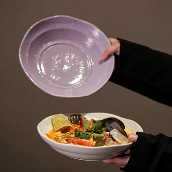 High-Looking Splash-Ink Ceramic Bowls, Household Instant Noodle Bowls, Soup Bowls, Salad Bowls, Yogurt Bowls, Chaozhou Tableware Bowls Wholesale