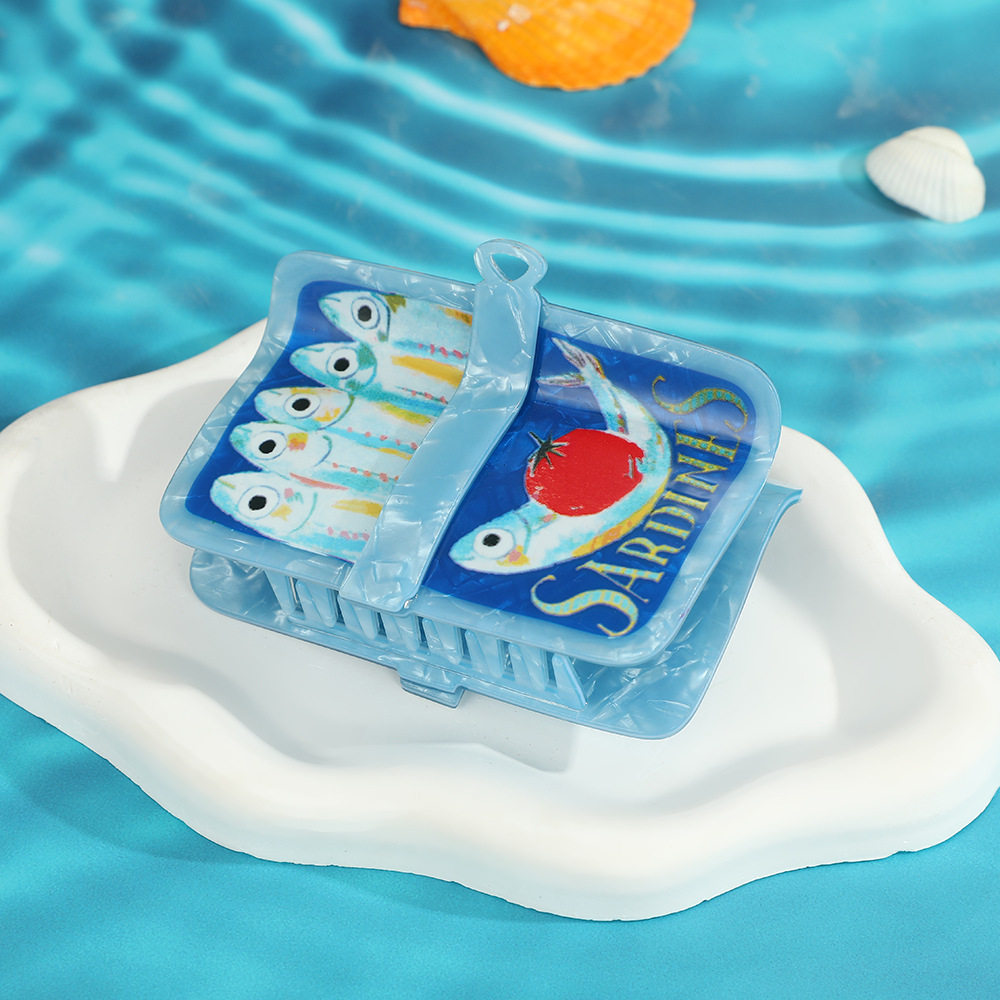 新款创意方形小鱼抓夹可爱高颜值女式后脑勺盘发鲨鱼夹厂家批发