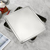 Stainless Steel Tiramisu Plate Flats Bottom Square Plate Rectangular Thickeneded Box with Lid Cake Baking Baking Pan Dish Plate