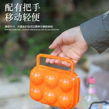 Outdoor Egg Box Picnic Portable Plastic 6-Compartment Egg Box Duck Egg Packaging Portable Shock-Proof Egg Tray
