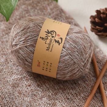 Cross-border wholesale warm winter mahair 50g group color segment dyeing and flower hand-woven hook hat scarf coat line