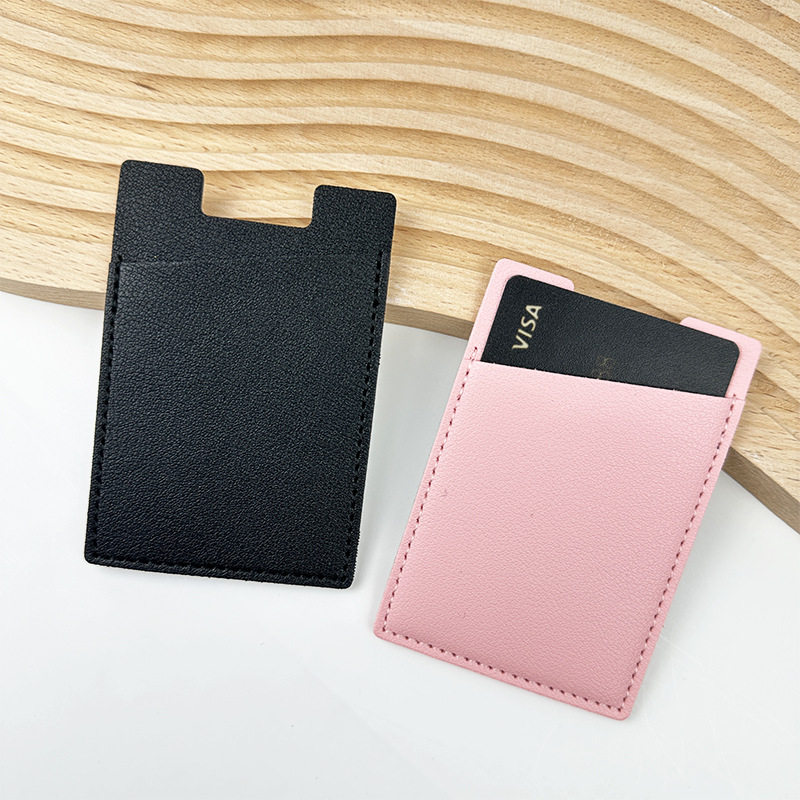 Cross-border in stock pu leather mobile phone back card case card case can set enterprise LOGO thickened leather mobile phone card case