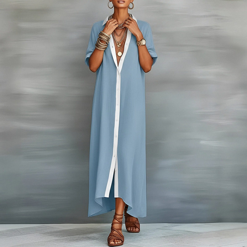 Womens Summer Dress Casual Vacation Style Solid Color Cardigan Design Wholesale Available low MOQ