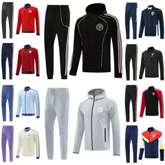 2526 Football Uniform Manchester City Paris Long-Sleeved Jacket Adult Suit Long Zipper Sports Training Game Jersey