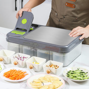 Multifunctional Vegetable Cutter Stainless Steel Cutting Board Chopping Board Kitchen Vegetable Cutter Shredding Slicing Kitchen Dicing Device Slicer