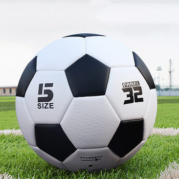 Factory direct sales No. 4, No. 5, No. 3 machine front football adult primary and secondary school students training competition black and white PVC machine sewing PU