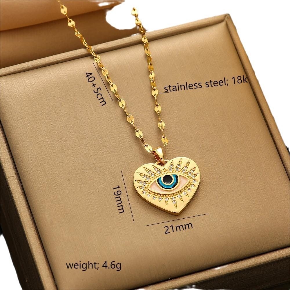 [Titanium steel] Micro-inlaid elegant light luxury full diamond real gold exquisite titanium steel necklace women's fashion trendy clavicle chain