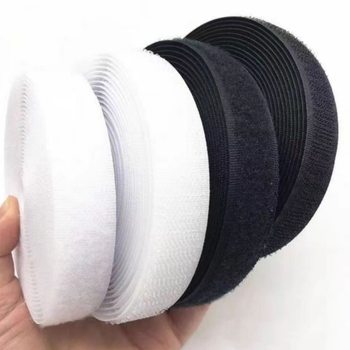 Factory Spot Black Nylon Velcro Hook Surface Wool Surface Color Adhesive Tape Clothing Accessories Polyester Velcro Wholesale