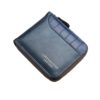 New men's short stone pattern wallet horizontal edge zipper small wallet split leather horizontal multi-card card holder