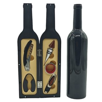 Amazon's New Glossy Black Large Wine Bottle Red Wine Bottle Opener Multi-Functional Set Five-Piece Bottle Opener Set